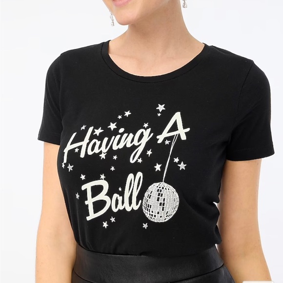 J. Crew, Having A Ball Tee, Black, Size XXL, NWT - Picture 3 of 3